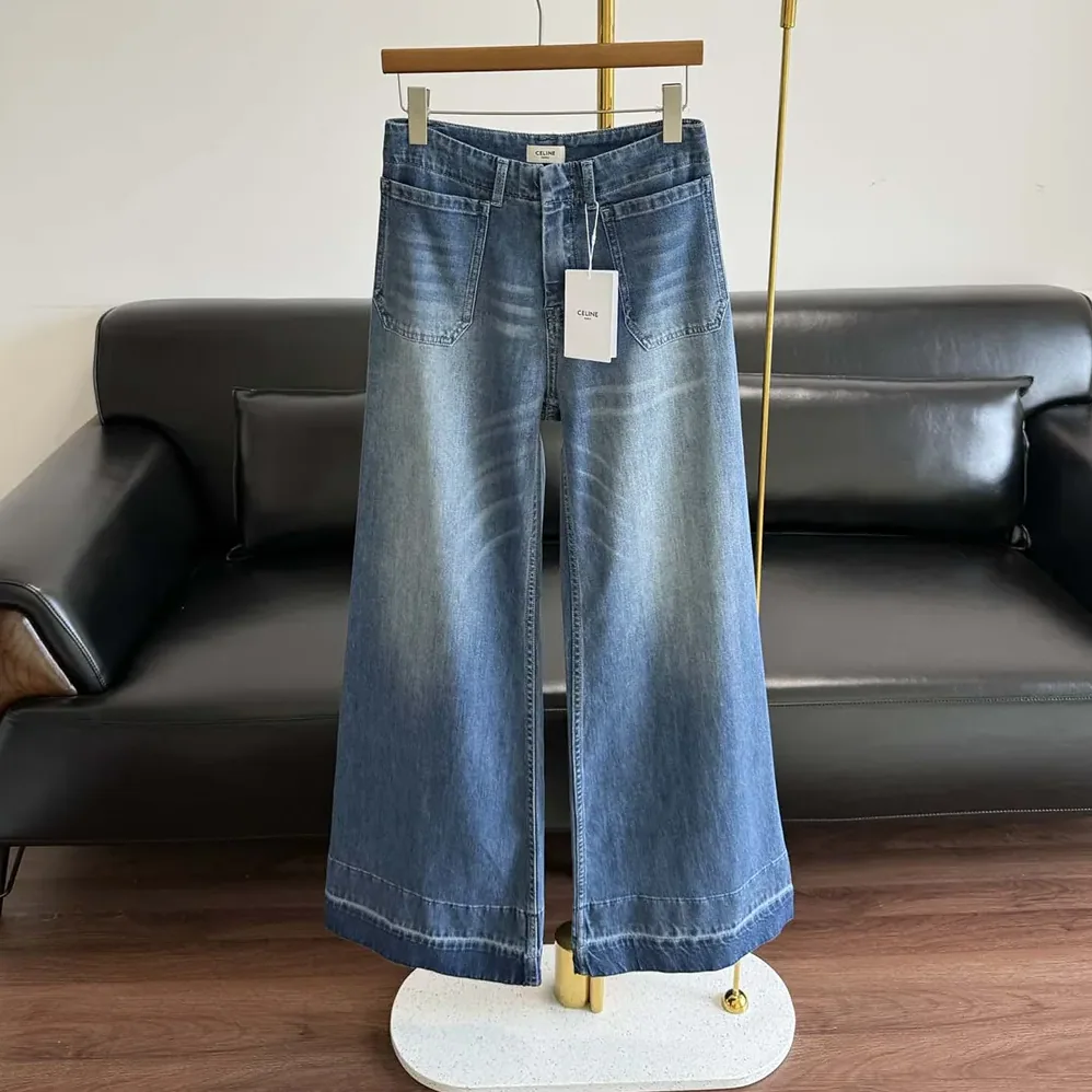 Celine Flare Jeans 002 in Lightweight Cotton Denim for Women