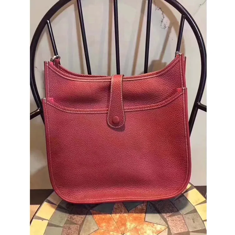 Hermes Evelyne III 33 Large Model Bag in Calfskin in Red