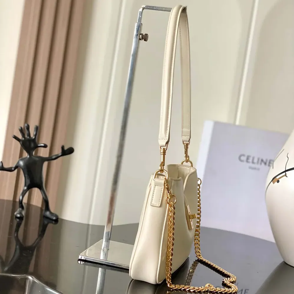 Celine Shoulder Camille 16 Soft In Smooth Calfskin for Women in White
