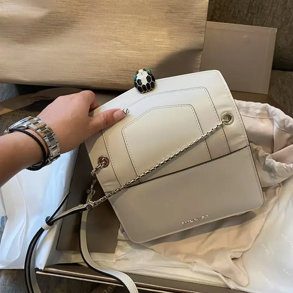 Bvlgari Mini Serpenti Forever East-West Shoulder Bag for Women in White