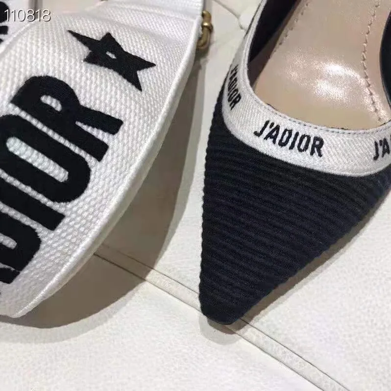 Dior J'adior Embroidered Pump Technical Canvas Embroidered Ribbon 6.5 cm Heel for Women