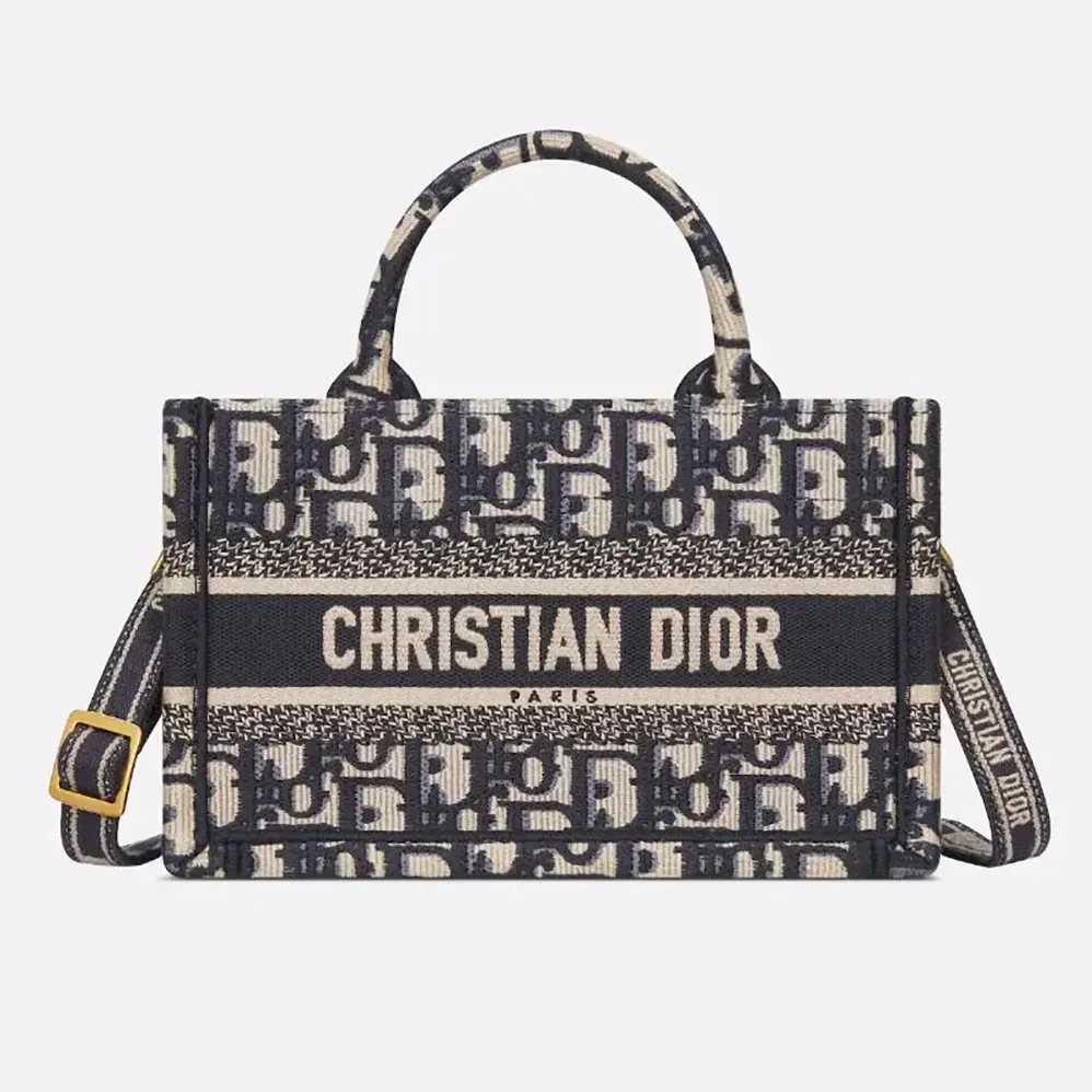 Dior Mini Dior Book Tote Blue Dior Oblique Embroidery for Women Dior Mini Dior Book Tote Blue Dior Oblique Embroidery for Women