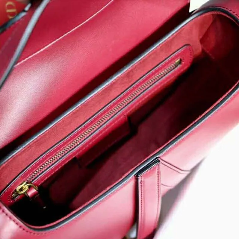 Dior Saddle Bag in Red Calfskin for Women