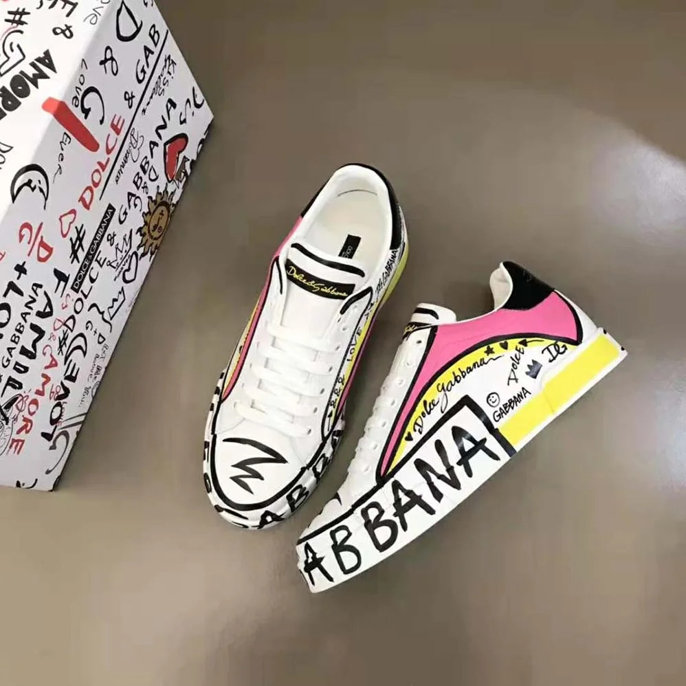 Dolce Gabbana D&G Limited Edition Portofino Sneakers for Women in Pink