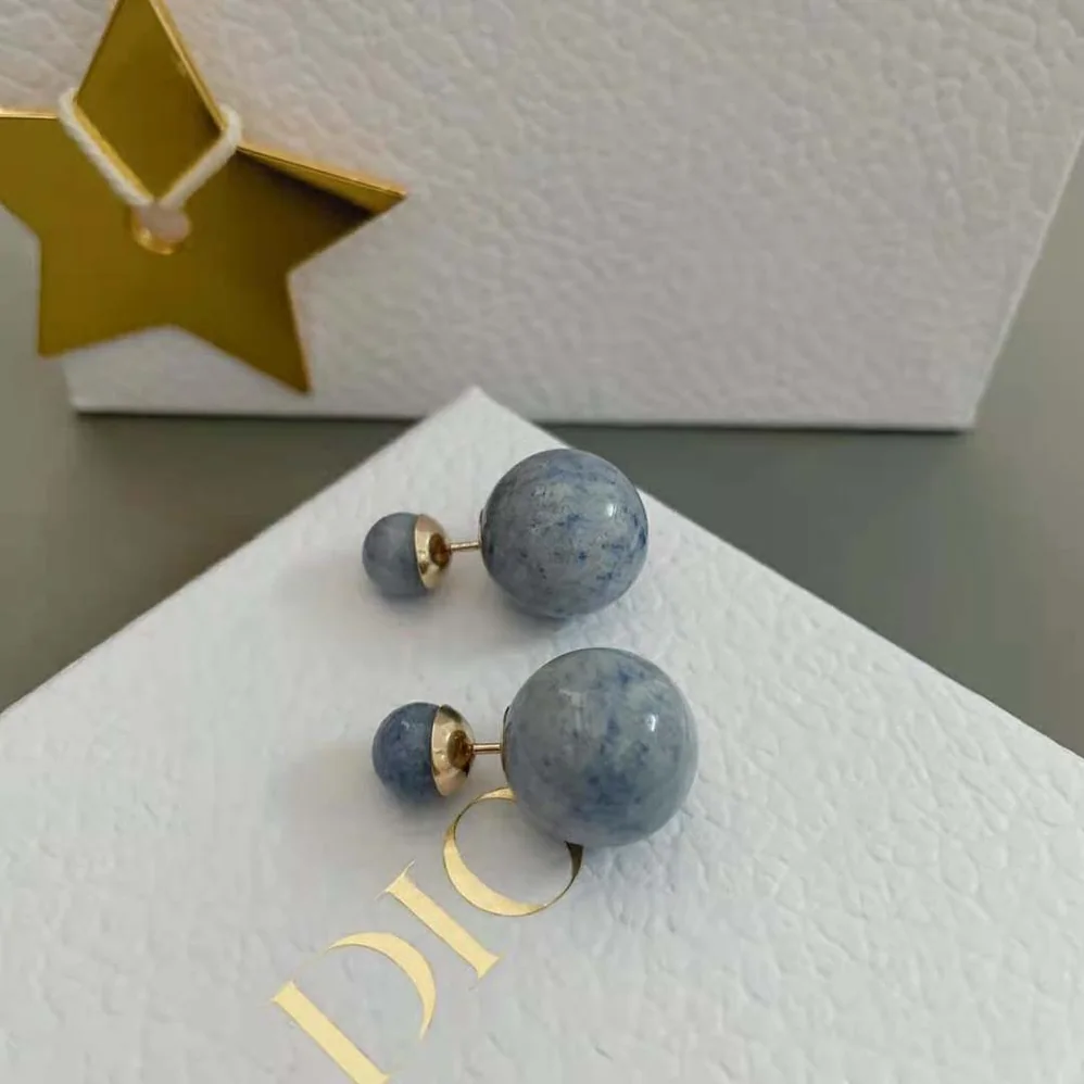 Dior Tribales Earrings Gold-Finish Metal and Blue Stone for Women