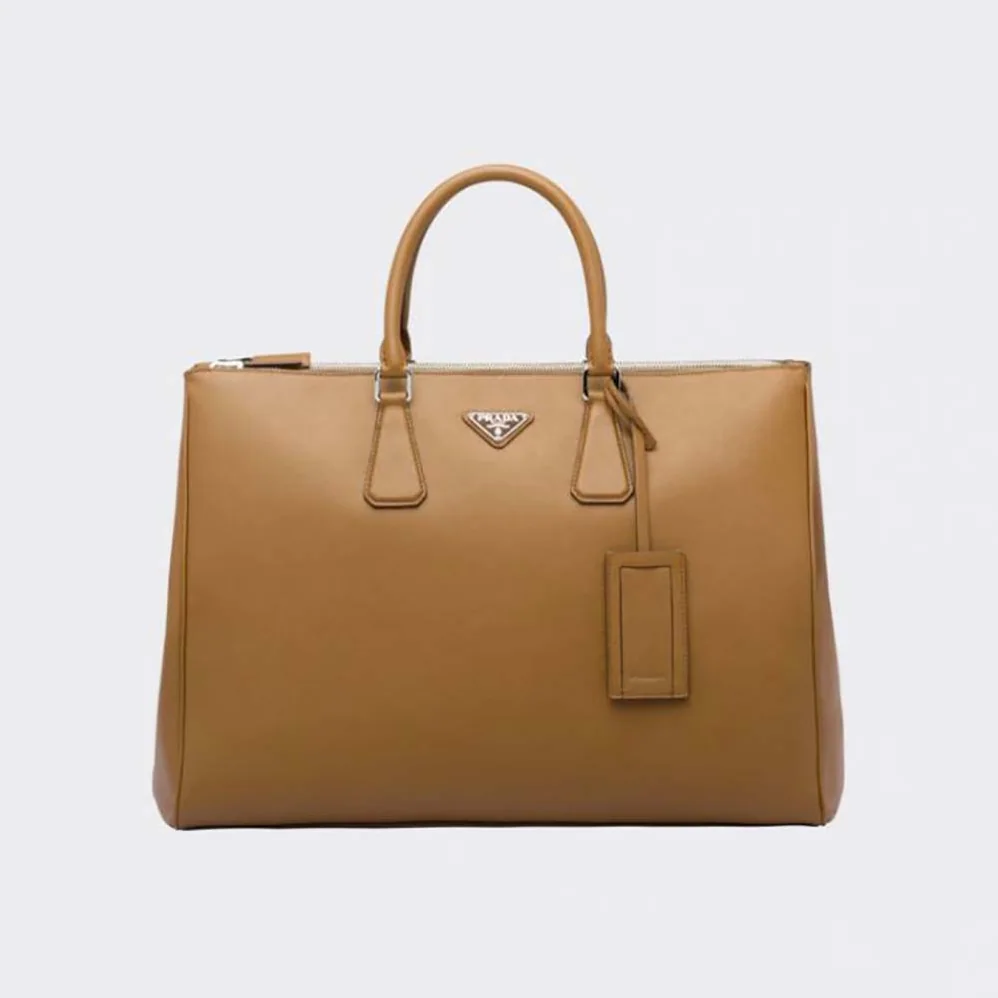 Prada Saffiano Leather Prada Galleria Bag for Men in Brown