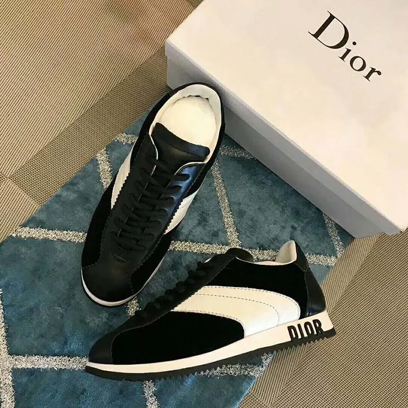 Dior Diorun Trainer in Velvet and Calfskin Leather for Women in Black Dior Diorun Trainer in Velvet and Calfskin Leather for Women in Black