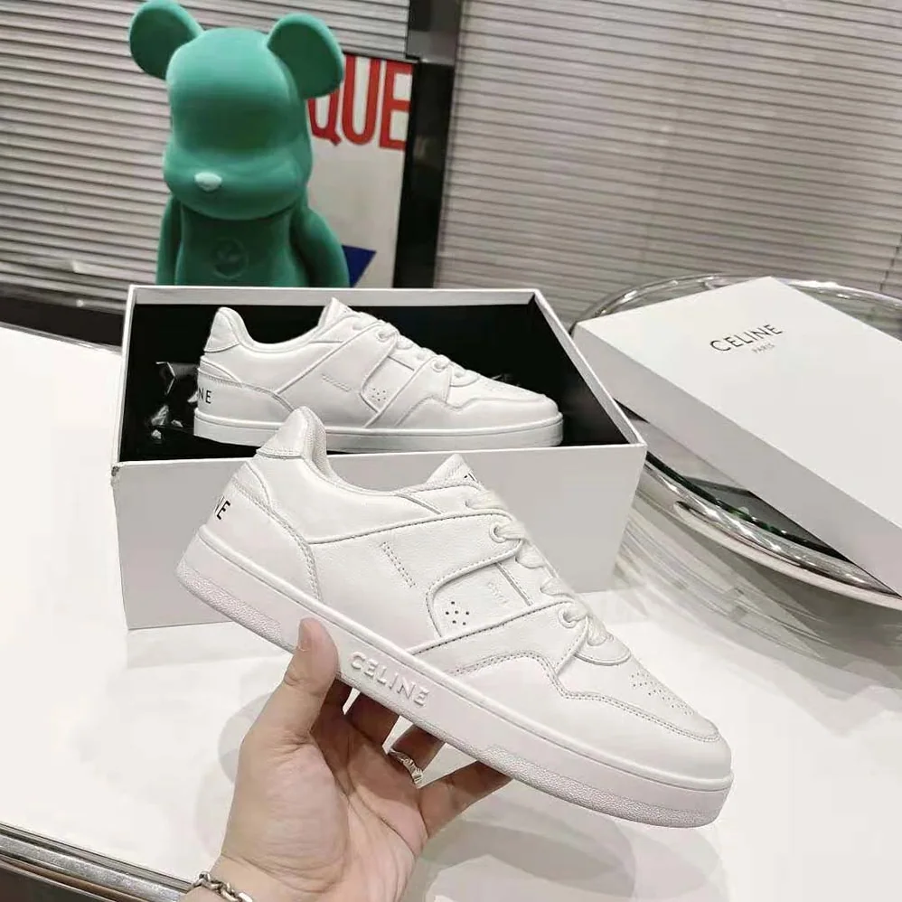 Celine CT-04 Celine Trainer Low Lace-up Sneaker in Calfskin for Men in White