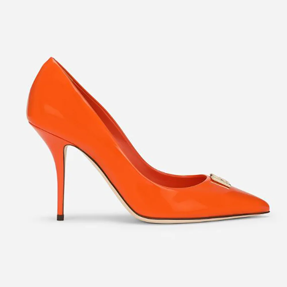 Dolce Gabbana D&G Patent Leather Pumps with DG Logo for Women Dolce Gabbana D&G Patent Leather Pumps with DG Logo for Women