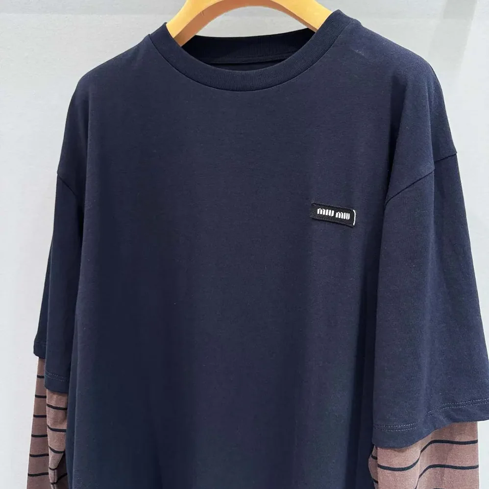 Miu Miu Long-sleeved Jersey T for Women in shirt Miu Miu Long-sleeved Jersey T for Women in shirt