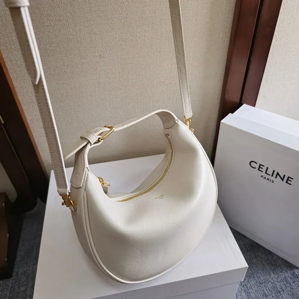 Celine Teen Celine Lulu in Grained Calfskin for Women in White Celine Teen Celine Lulu in Grained Calfskin for Women in White