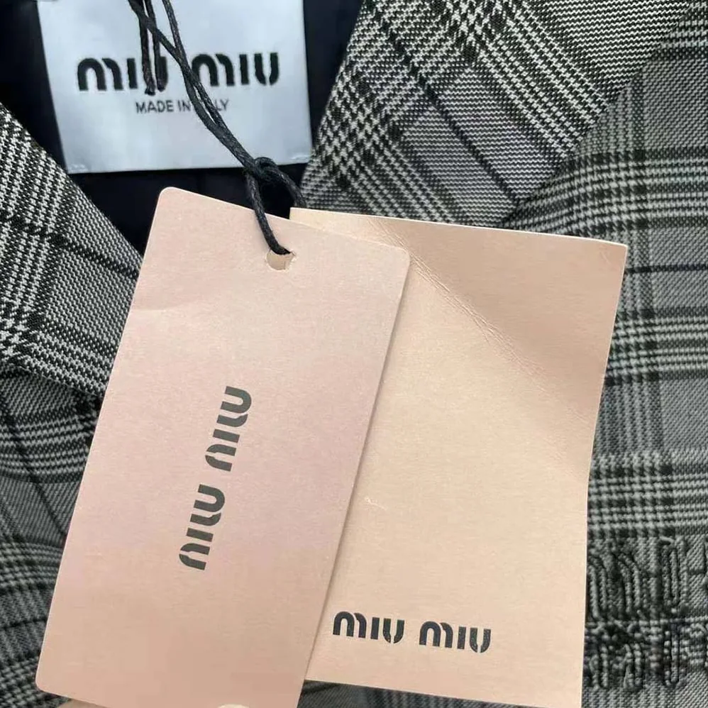 Miu Miu Single-breasted Prince of Wales Check Jacket for Women