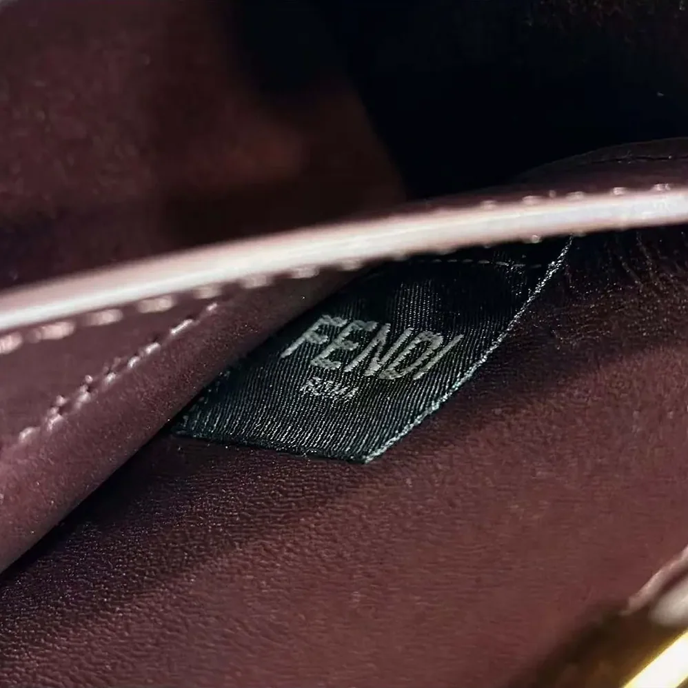 Fendi Peekaboo ISeeU Petite Maroon Padded Calfskin Leather Bag for Women