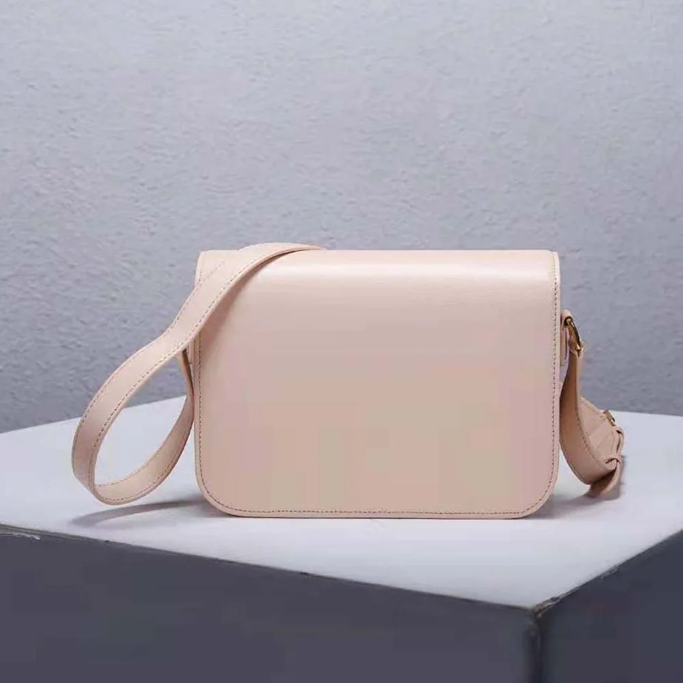 Celine Medium Triomphe Bag in Shiny Calfskin for Women in Sandy