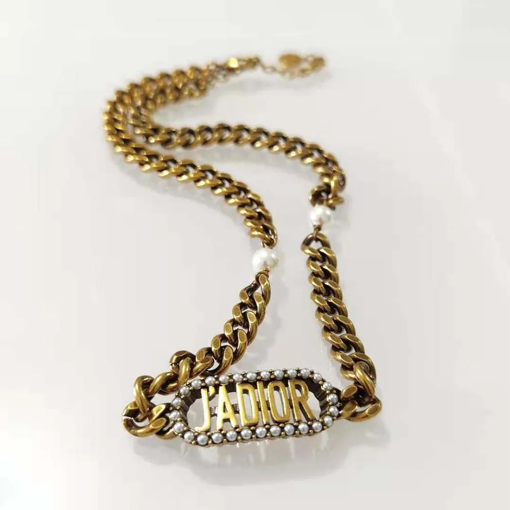 Dior J Adior Choker Antique Gold for Women in Finish Metal