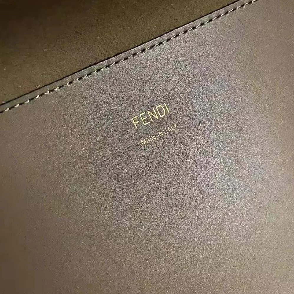 Fendi Sunshine Medium Gray Leather and Elaphe Shopper for Women