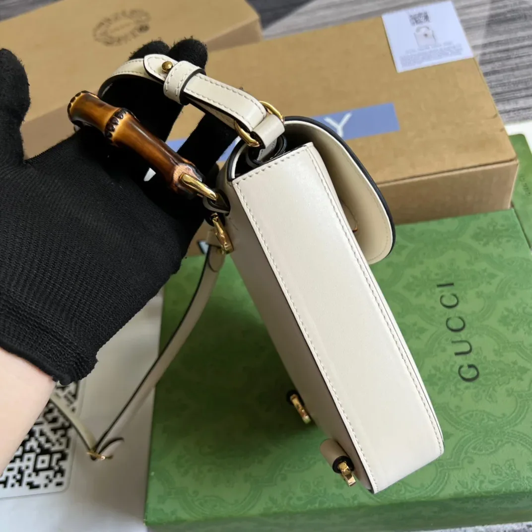 Gucci Bamboo Mini Handbag White