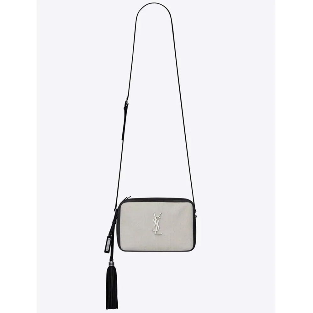 Saint Laurent YSL Lou Camera Bag Linen Canvas Leather for Women