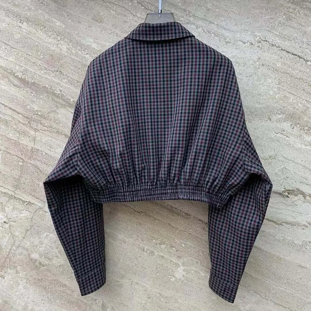 Miu Miu Gingham Check Blouson Jacket for Women