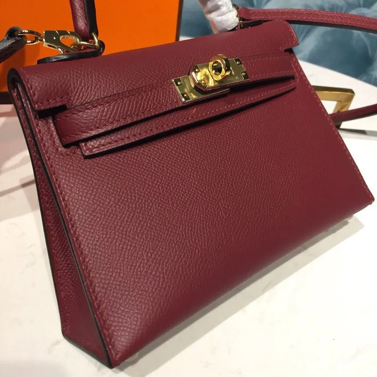 Hermes Mini Kelly Burgundy Gold Toned Hardware / Hermes Mini Kelly Burgundy Gold Toned Hardware /