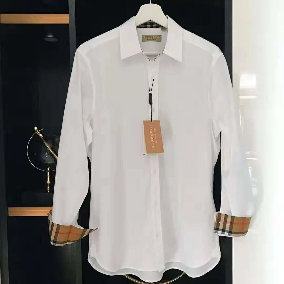 Burberry Stretch Cotton Poplin Shirt for Men in White