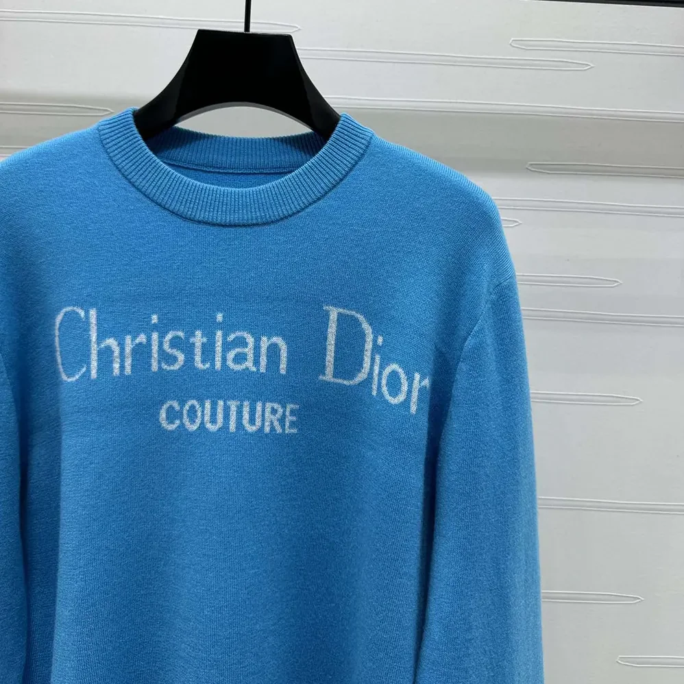 Dior Christian Dior Couture Sweater Blue Wool Blend for Women