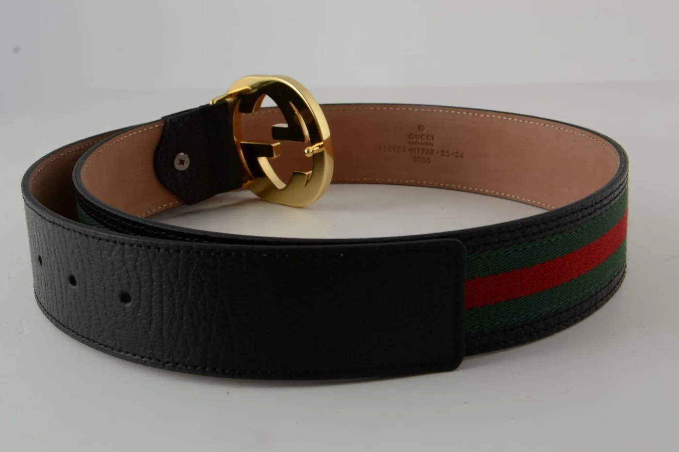 GG Red & Green Stripe Gold Buckle