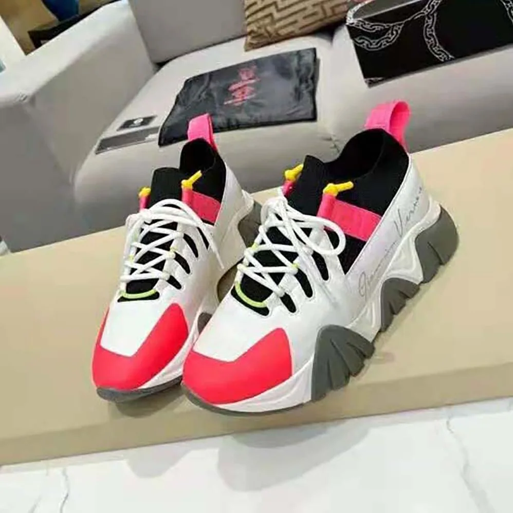 Versace Squalo Knit Sneakers for Women in Pink