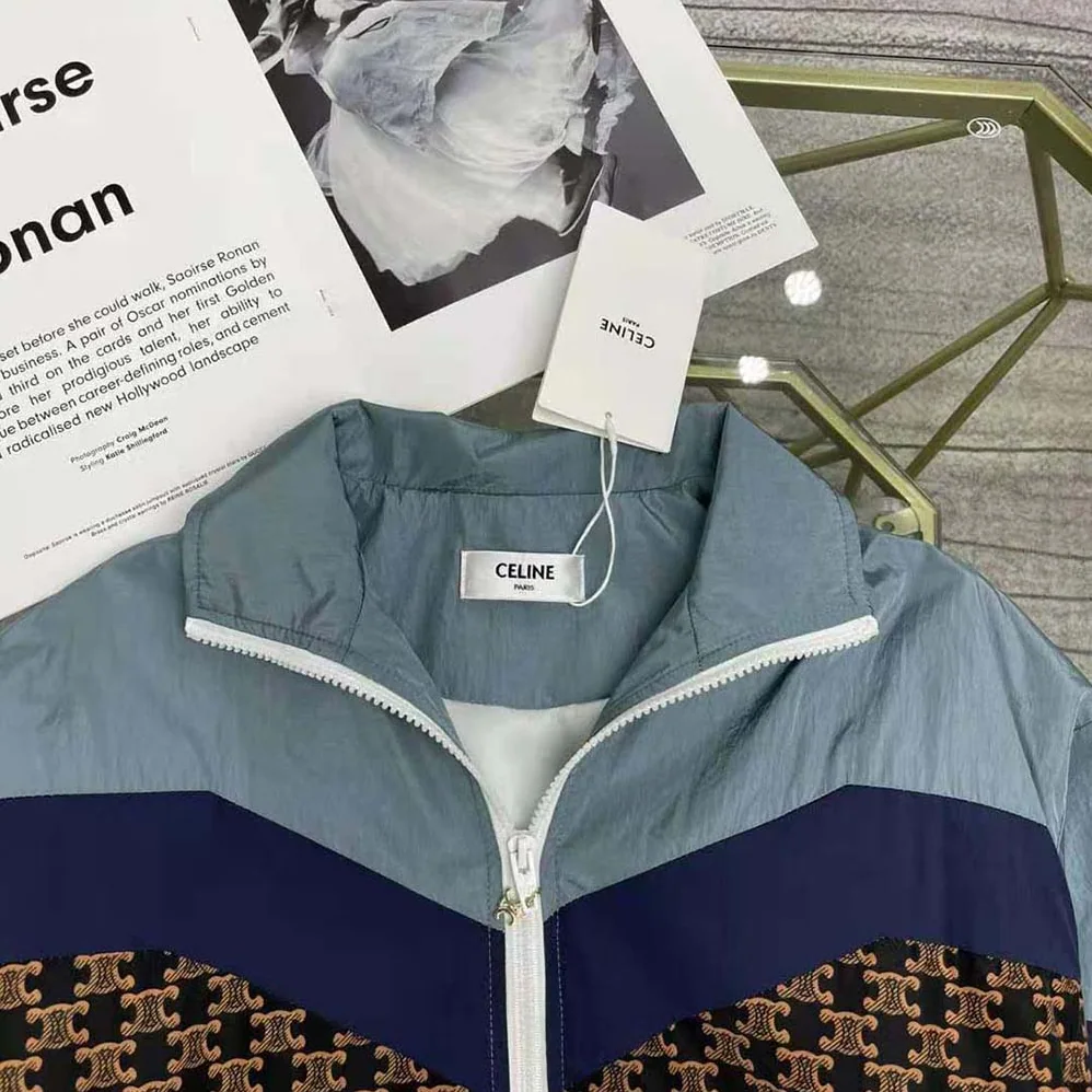 Celine Windbreaker with Monogram in Nylon for Women in White Celine Windbreaker with Monogram in Nylon for Women in White