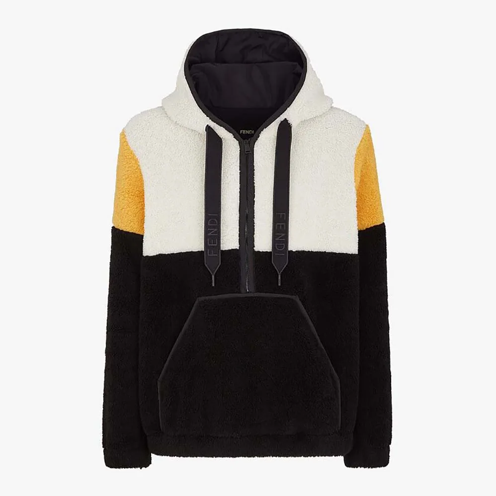 Fendi Multicolor Wool Sweatshirt with Drawstring Hood for Women