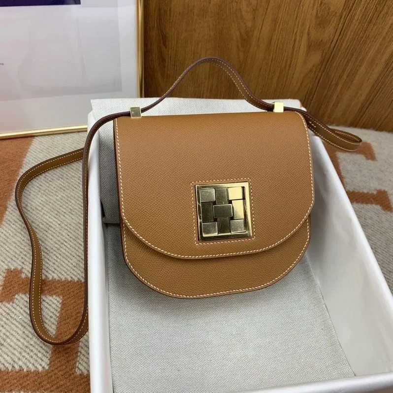 Hermes Mosaique 17 Brown, Gold Toned Hardware Bag