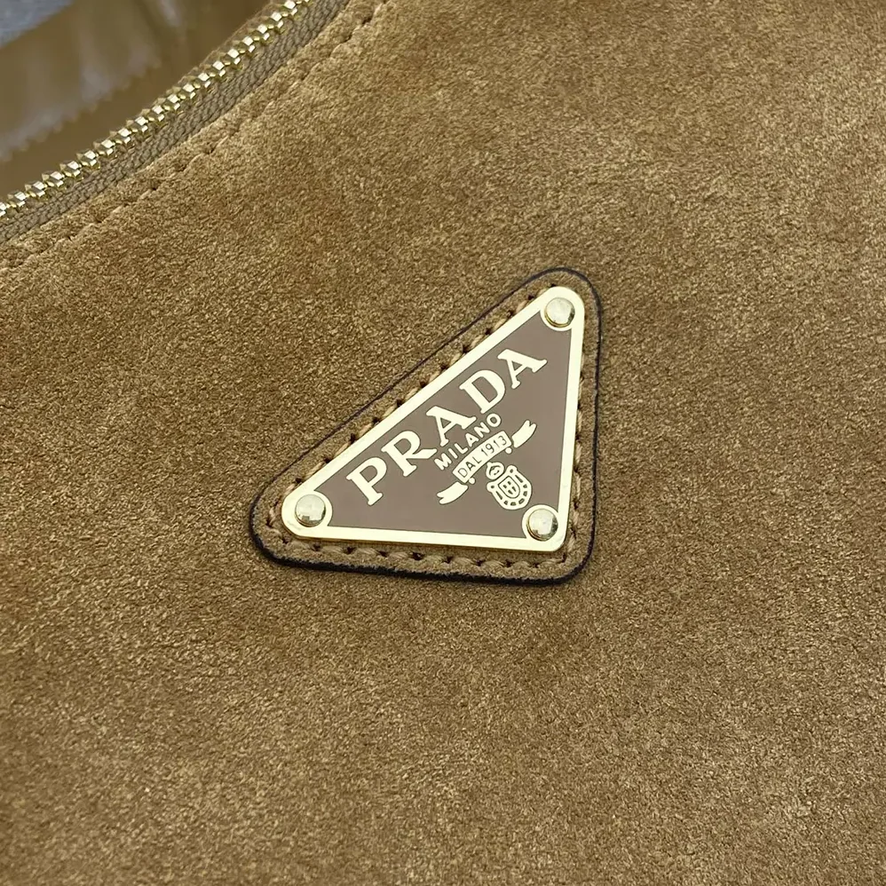Prada Explore Large Suede Bag for Women in Brown