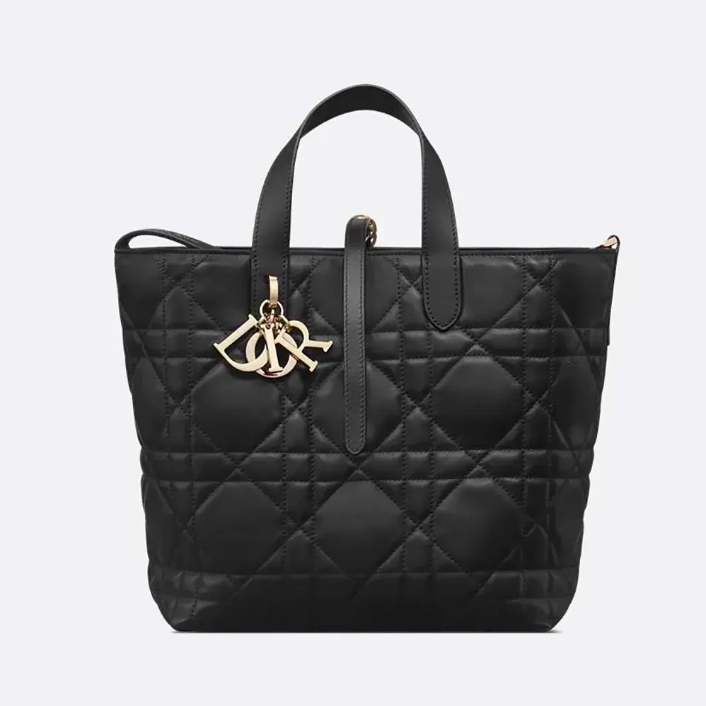 Dior Medium Dior Toujours Vertical Tote Bag Black Macrocannage Calfskin for Women Dior Medium Dior Toujours Vertical Tote Bag Black Macrocannage Calfskin for Women