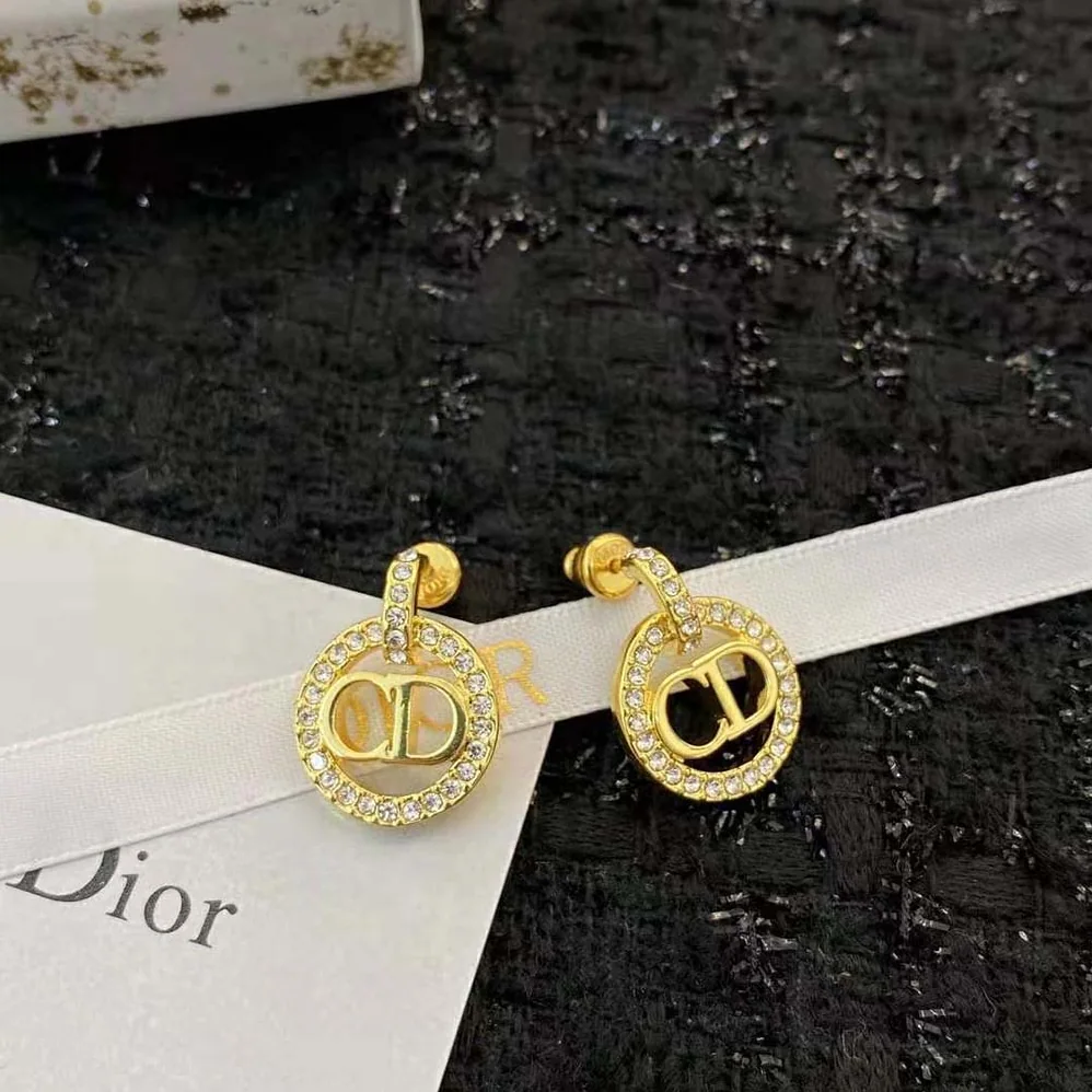 Dior Clair D Lune Earrings Gold-Finish Metal and Silver for Women in Tone Crystals Dior Clair D Lune Earrings Gold-Finish Metal and Silver for Women in Tone Crystals