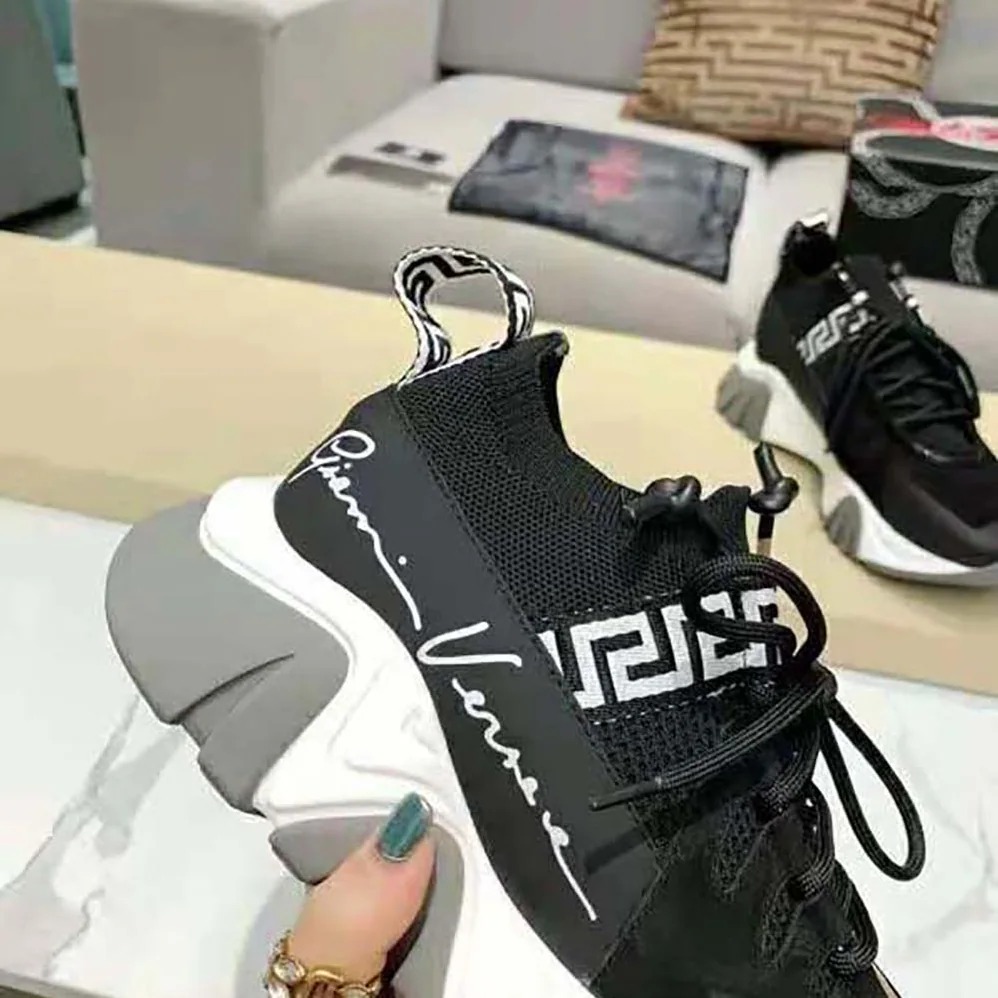 Versace Squalo Knit Sneakers for Women in Black Versace Squalo Knit Sneakers for Women in Black