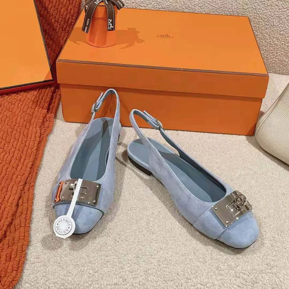 Hermes Innocente Slingback in Suede Goatskin-H241158Z for Women