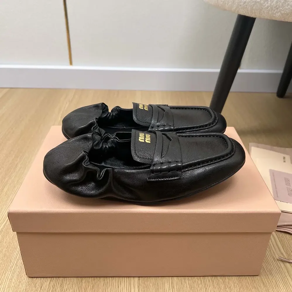 Miu Miu Nappa leather loafers for Women in Black