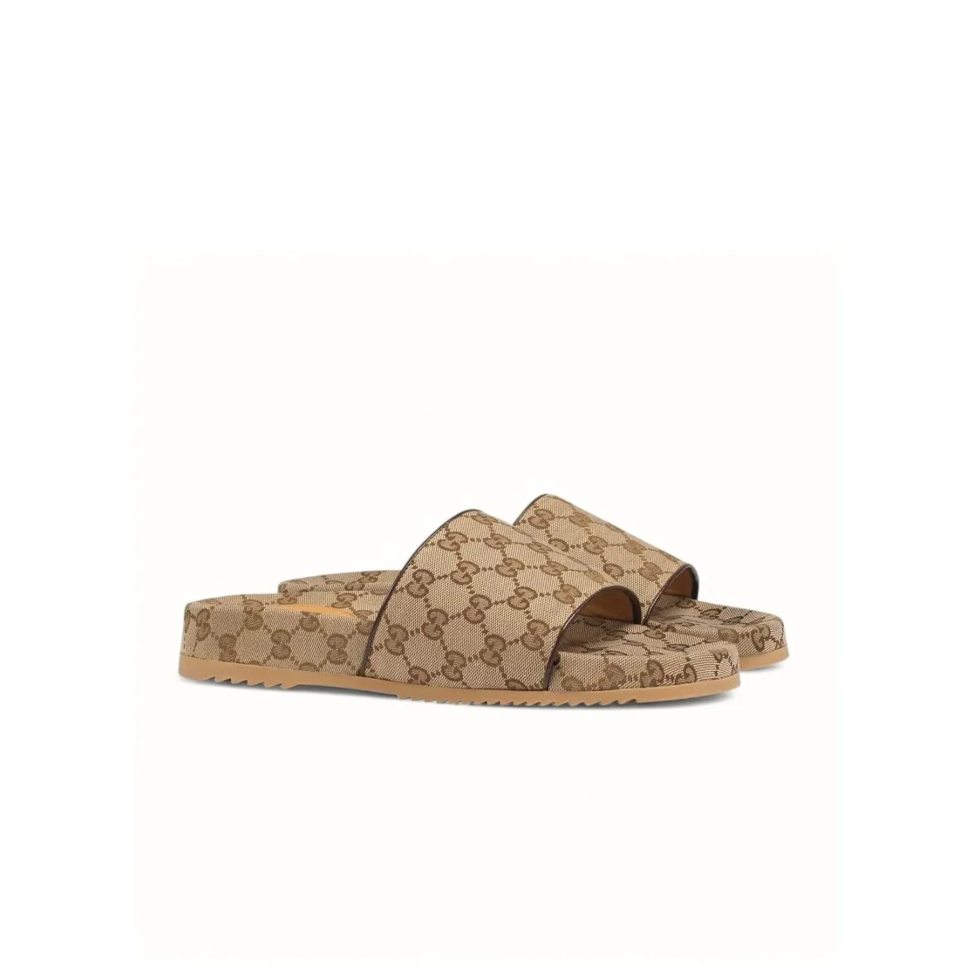 Gucci Beige & Brown for Men's in GG Slide Sandals