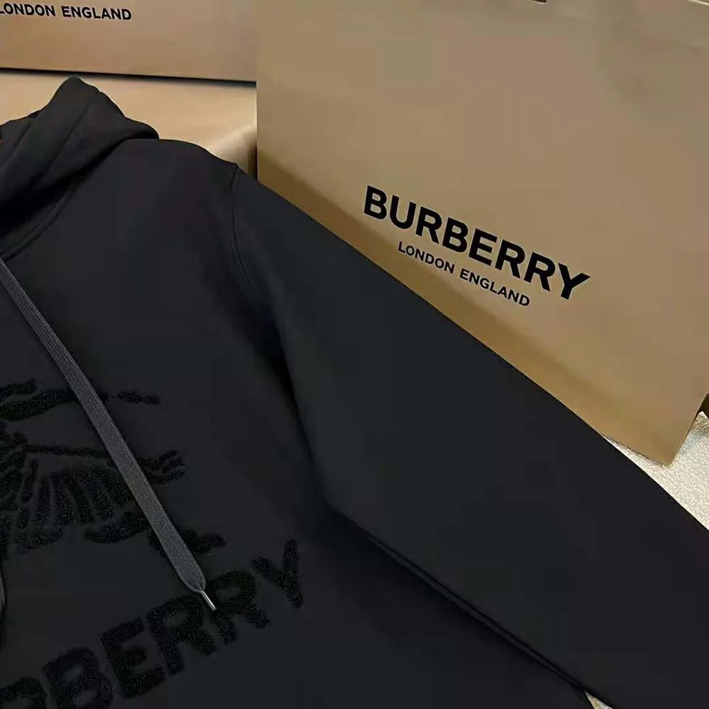 Burberry EKD Cotton Hoodie for Men in Black