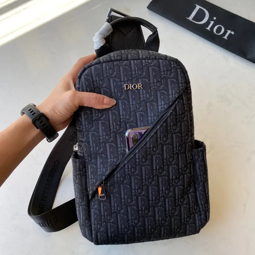 Dior Sling Bag Black Dior Oblique Jacquard for Men Dior Sling Bag Black Dior Oblique Jacquard for Men