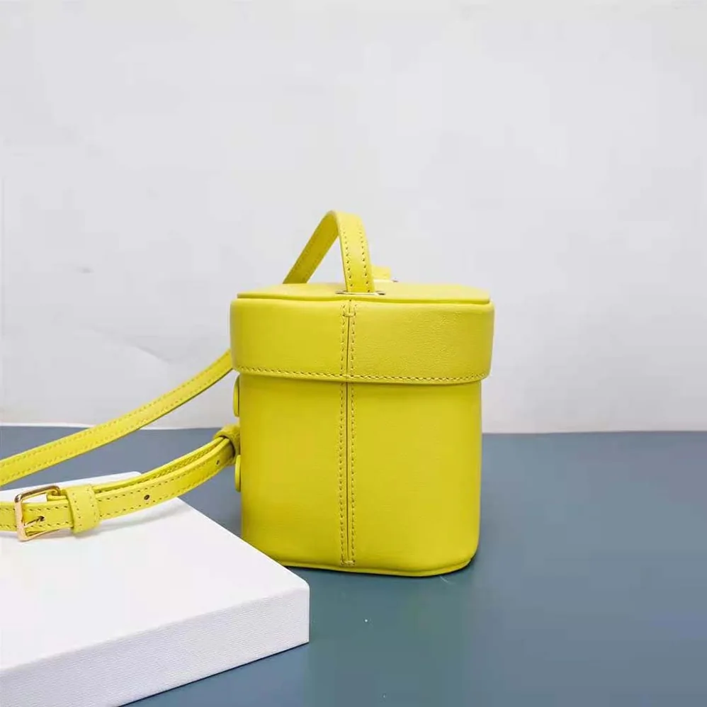 Celine Small Box Cuir Triomphe in Smooth Calfskin for Women in Yellow