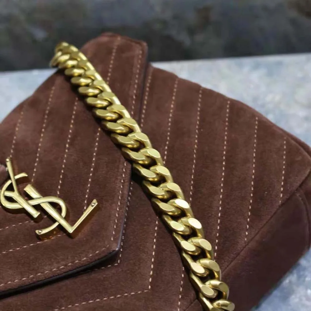 Saint Laurent YSL College Medium in Quilted Suede for Women