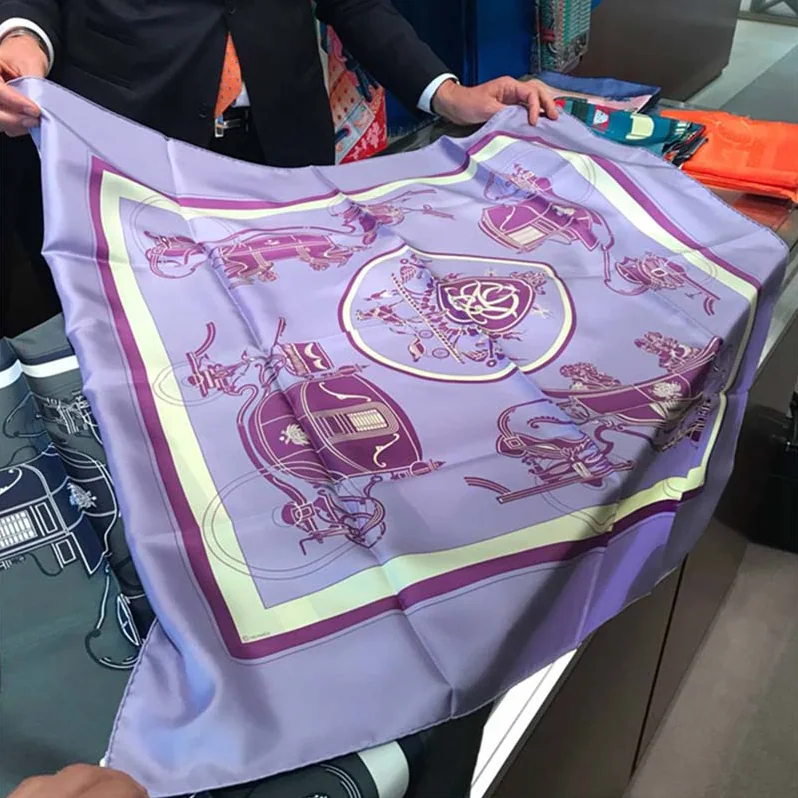 Hermes Ex-Libris Scarf 90 for Women in Purple