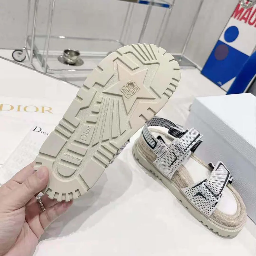 Dior Dioract Sandal White and Black Technical Mesh and Rubber for Women