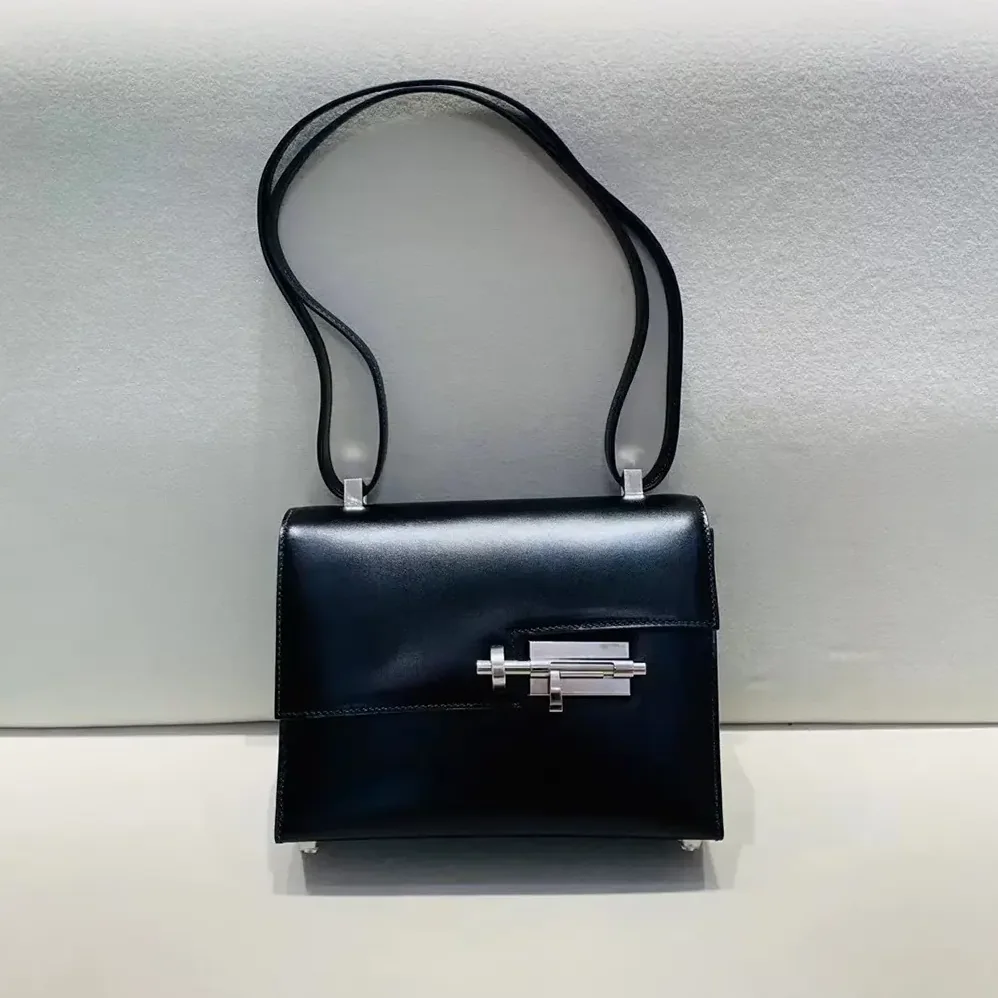Hermes Verrou Bag in Box Leather for Women in Black/Silver