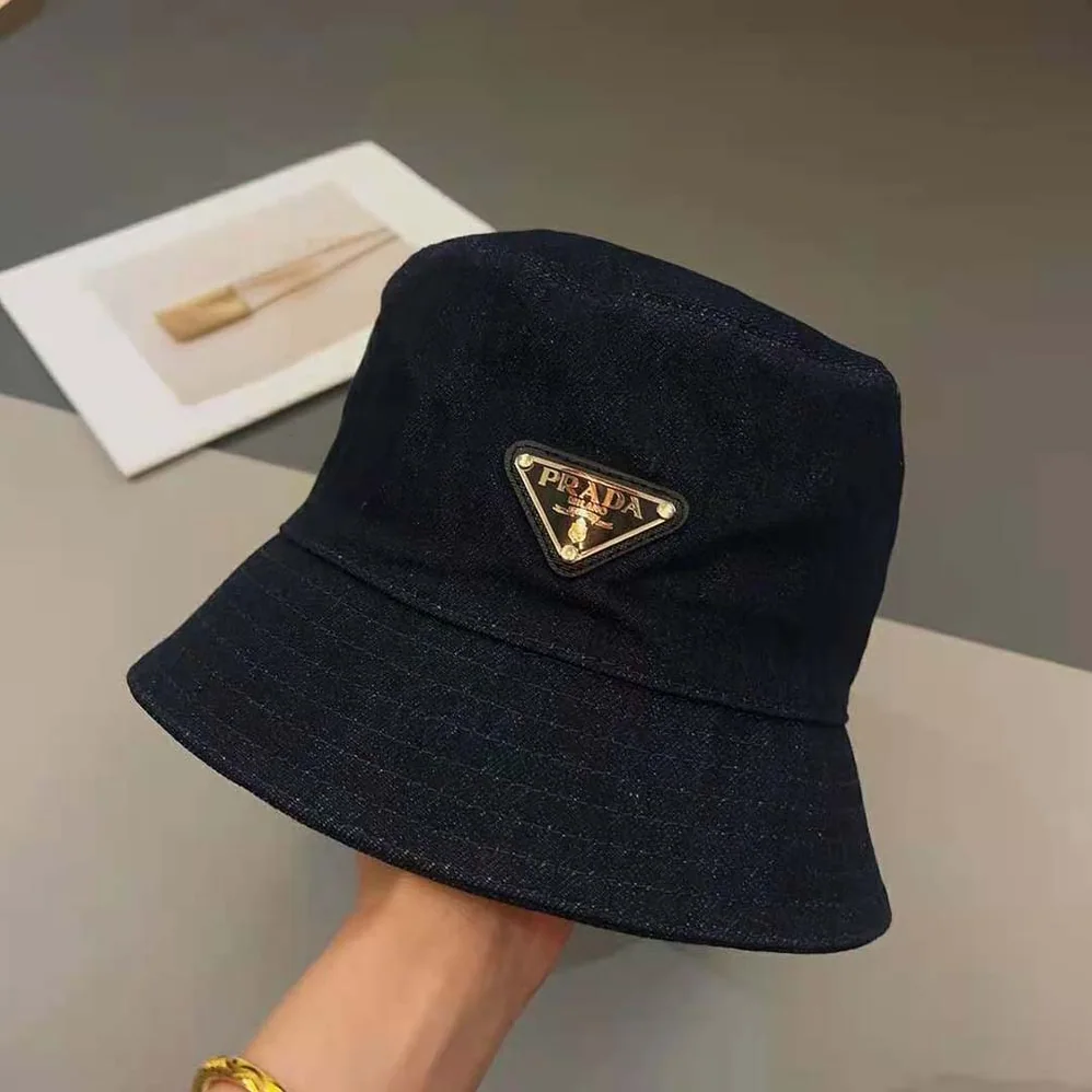 Prada Denim Bucket Hat for Women in Navy Prada Denim Bucket Hat for Women in Navy