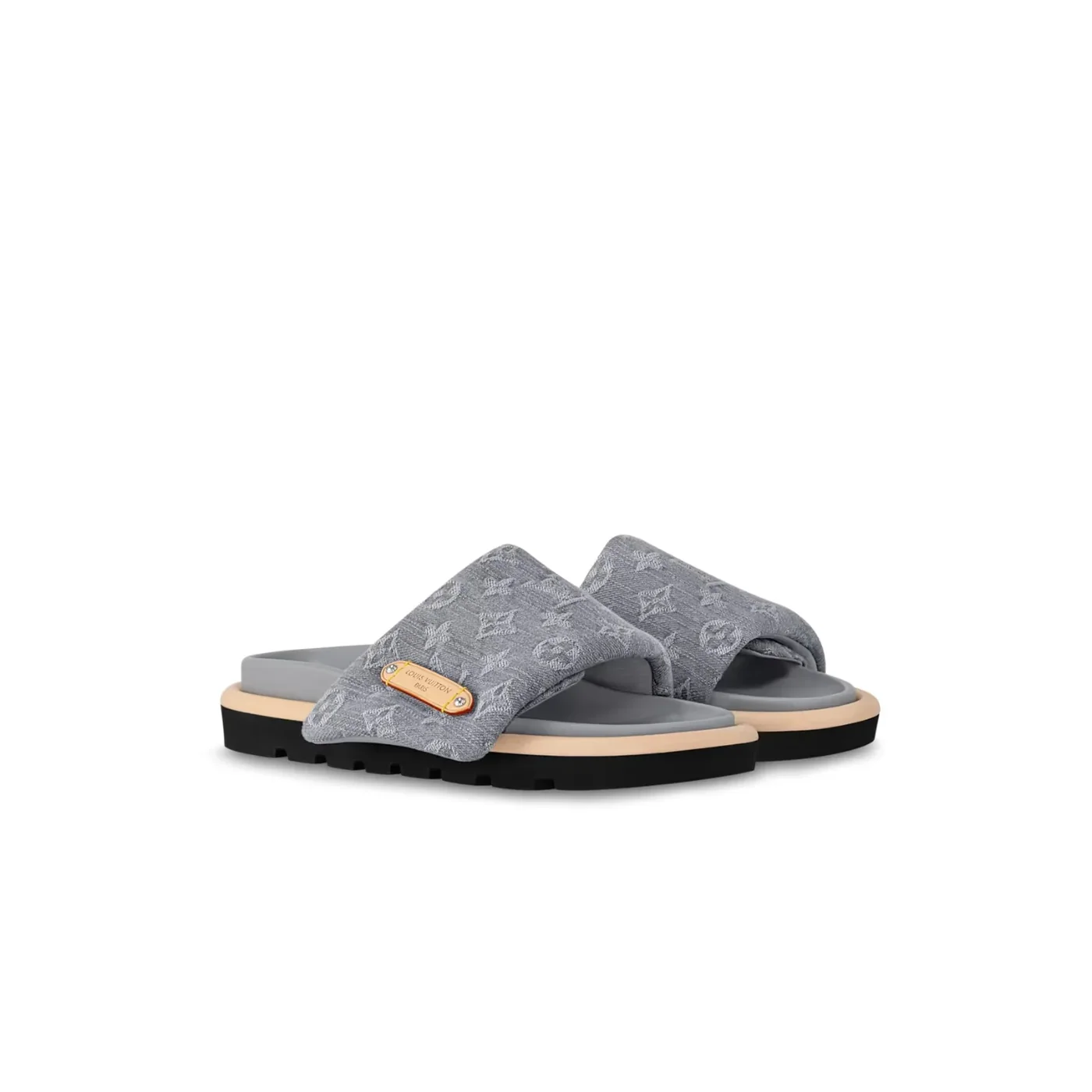 Louis Vuitton Pool Pillow Flat Comfort Mule Grey 1AGUZX Louis Vuitton Pool Pillow Flat Comfort Mule Grey 1AGUZX