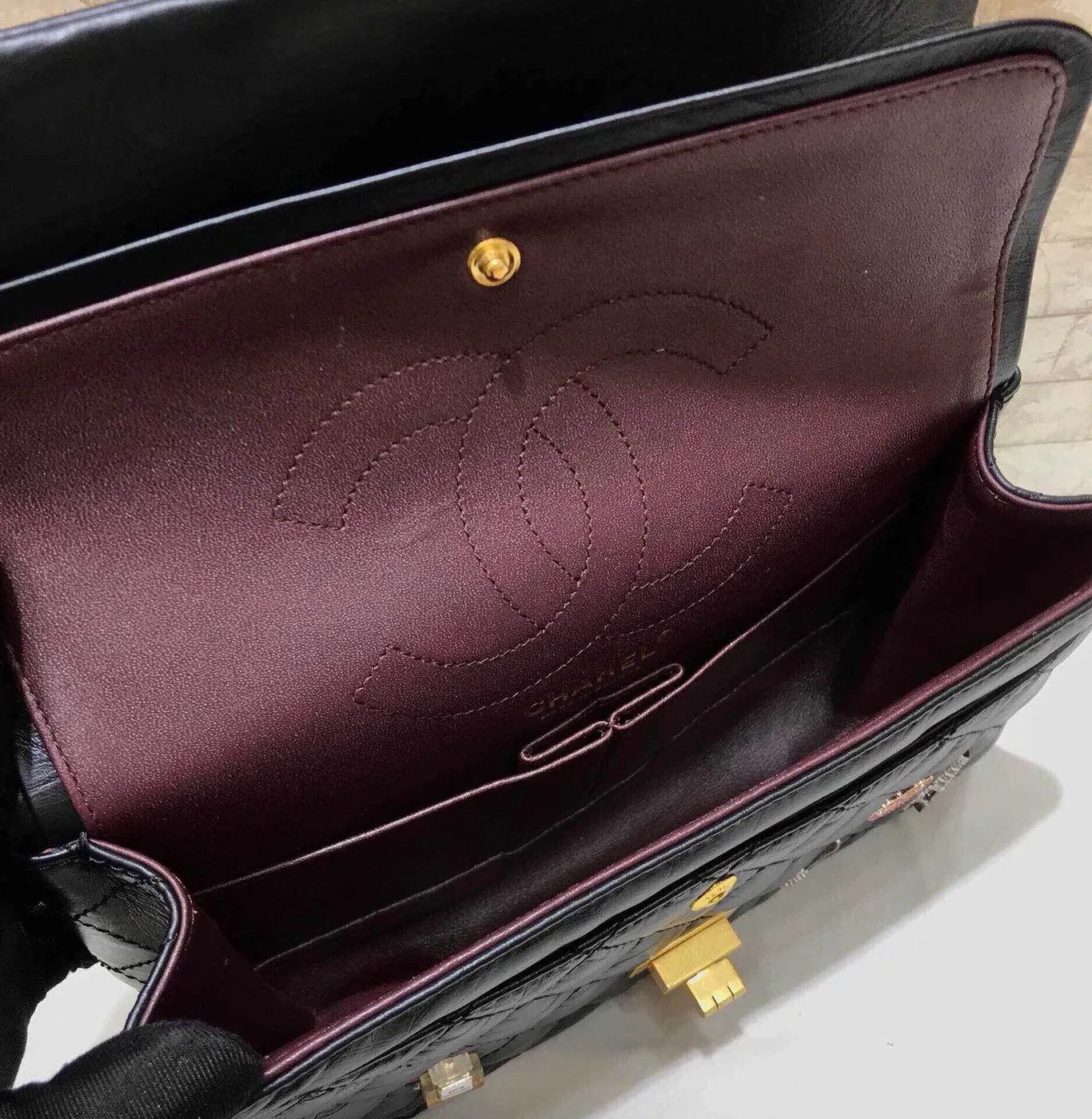 Chanel CC Lucky Charm Bag in Black Gold Hardware