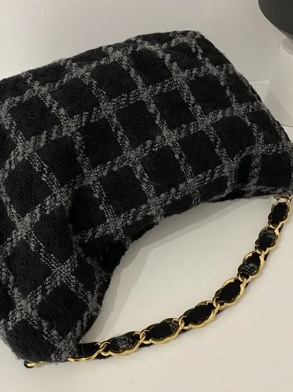 Chanel Maxi Hobo Bag in Black Gold Hardware