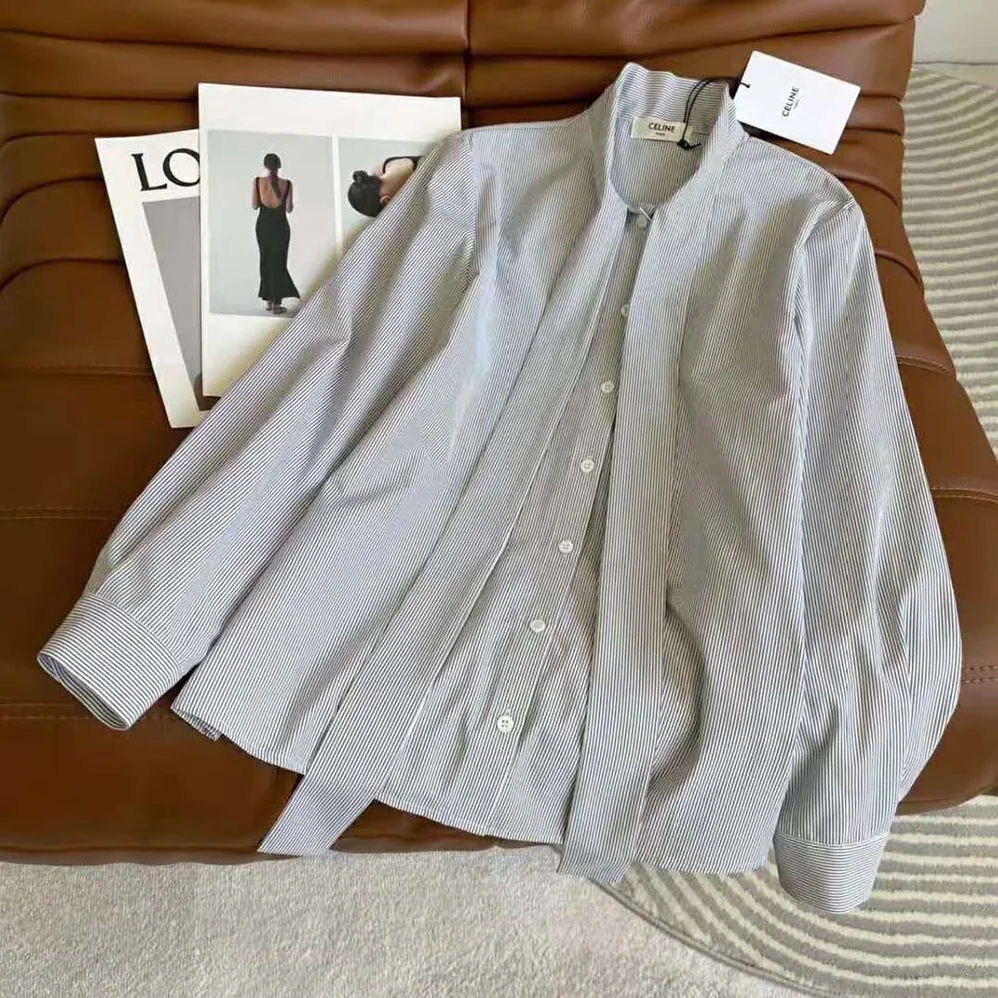 Celine Lavalliere Blouse in Silk Poplin for Women